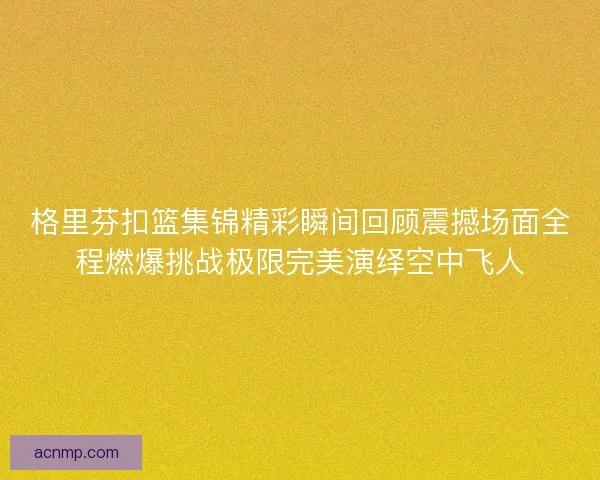 格里芬扣篮集锦精彩瞬间回顾震撼场面全程燃爆挑战极限完美演绎空中飞人