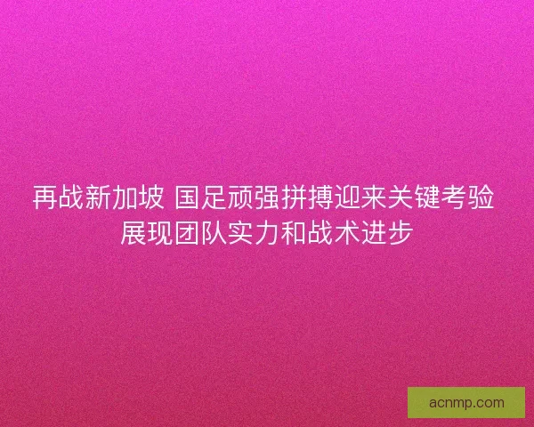 再战新加坡 国足顽强拼搏迎来关键考验 展现团队实力和战术进步 再战新加坡 国足顽强拼搏迎来关键考验 展现团队实力和战术进步